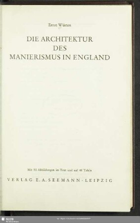 Die Architektur des Manierismus in England
