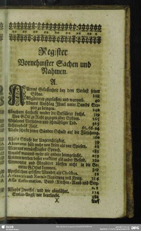 Register Vornehmster Sachen und Nahmen