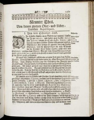 Neunter Theil. Von denen zweyen Ober- und Nider-Teutschen Republiquen.