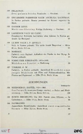 Zeichnungen (Nr. 128-142)