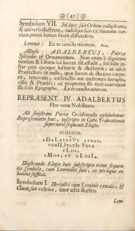Repræsent. IV. Adalbertus Flos veræ Nobilitatis.