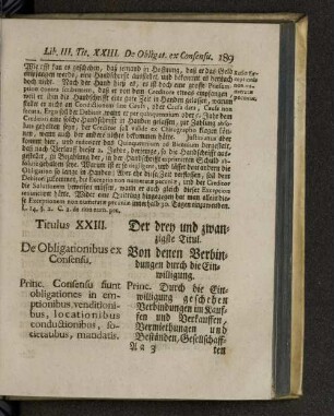Titulus XXIII. De obligationibus ex consensu.