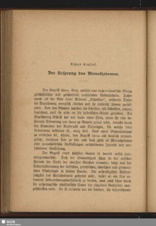 Achtes Kapitel. Der Ursprung des Monotheismus