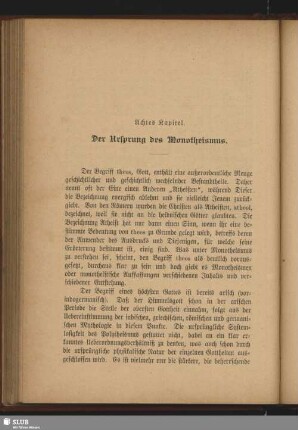 Achtes Kapitel. Der Ursprung des Monotheismus