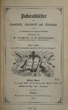 Katechetische Vierteljahrsschrift für Geistliche und Lehrer. 17. 1881