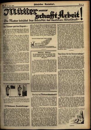 Dritte Ausgabe vom Freitag, den 20. April 1934.