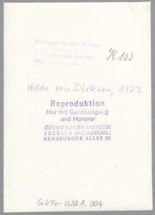 Porträt Hilda von Dirksen, 1923, Bronze