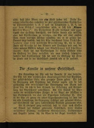 Die Familie in unserer Gesellschaft