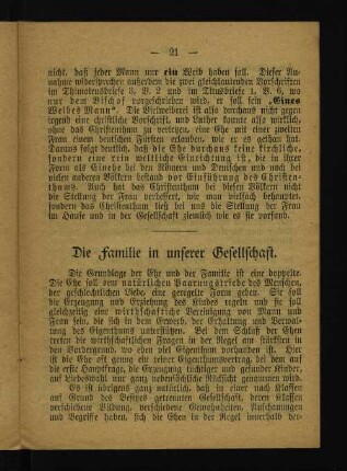 Die Familie in unserer Gesellschaft