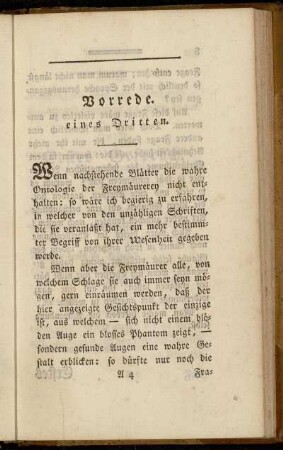 Vorrede eines Dritten