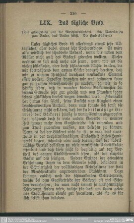 LIX. Das tägliche Brod