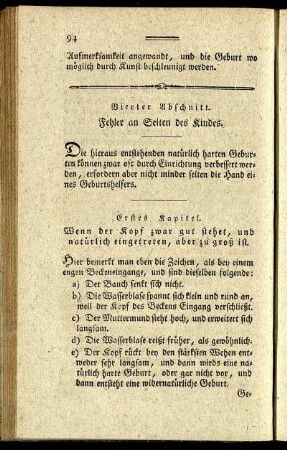 Vierter Abschnitt. Fehler an Seiten des Kindes.