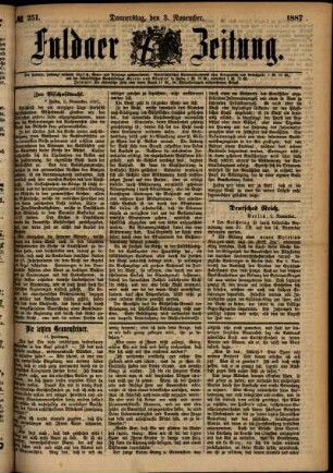 Ausgabe vom Donnerstag, den 03. November 1887.