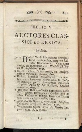 Sectio V. Auctores Classici Et Lexica