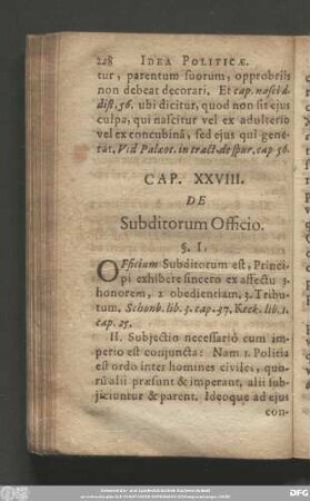 Cap. XXVIII. De Subditorum Officio.