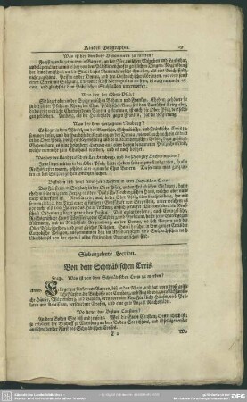 Siebenzehnte Lection. Von dem Schwäbischen Creis
