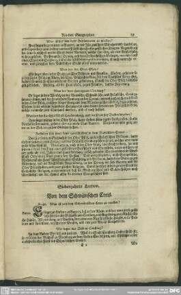 Siebenzehnte Lection. Von dem Schwäbischen Creis