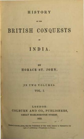 History of the British conquests in India : In two volumes. 1