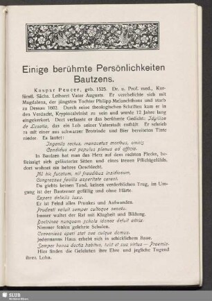Einige berühmte Persönlichkeiten Bautzens