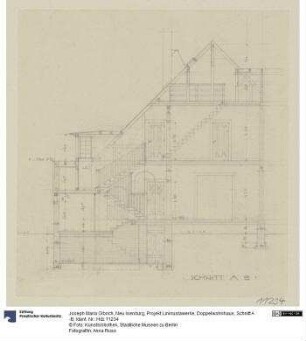 Neu Isenburg, Projekt Linkrustawerke, Doppelwohnhaus, Schnitt A -B