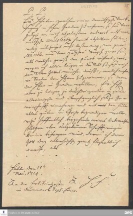 Brief von August Hermann Francke an Sophie Hedwig Prinzessin von Dänemark.