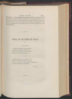 Hojas de un libro de viaje.