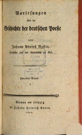 Vorlesungen über die Geschichte der deutschen Poesie, 2