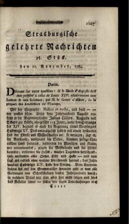 95. Stück, den 27. November, 1784.