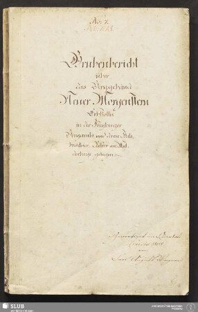 Grubenbericht über das Berggebäude Neuer Morgenstern Erbstolln in der Freyberger Bergamts- und deren Halsbrückner-Refier am Muldenberge gelegen - 17.7121 4.