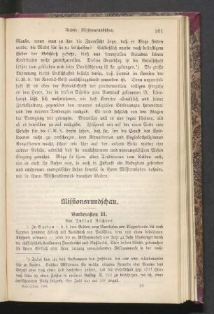 Missionsrundschau. Vorderasien II