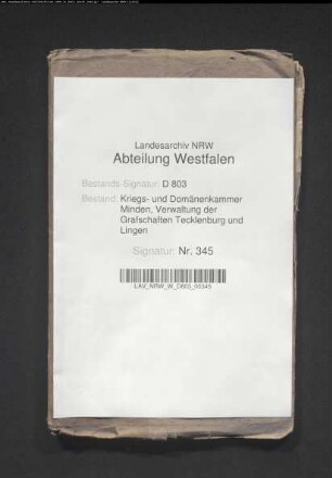 Belege zur Administrationsrechnung des hochadligen Gutes Grone
