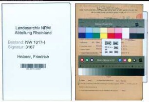Entnazifizierung Friedrich Hebner , geb. 12.03.1902 (Betriebsleiter)