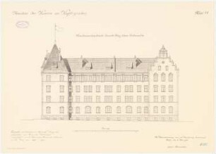 Kaserne Kaiser-Alexander-Gardegrenadier-Regiment (Am Kupfergraben), Berlin: Familienwohngebäude: Ansicht 1:100