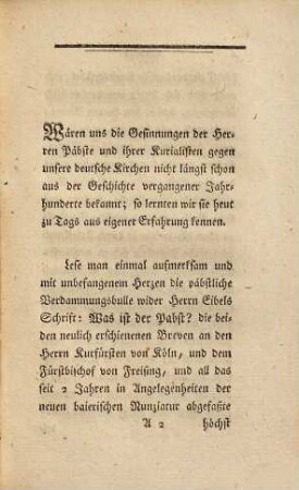 Entwurf eines Geistlichen Staats- und Privat-Rechtes für das katholische Deutschland : ganz den heutigen Umständen angemessen, nebst einer sehr interessanten Urkunde aus der Lebensgeschichte des heiligen Pabstes Hildebrand als einem Nachtrage zum neulichen deutschen erzbischöflichen Embser Kongresse. Dem Kaiser und Pabste, den Landesfürsten und Bischöfen, päpstlichen Nunzien und Jesuiten und besonders allen öffentlichen Lehrern und Schülern des Kirchenrechtes gewidmet
