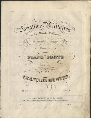 Variations militaires sur la marche d'Alexandre à quatre mains pour le piano forte
