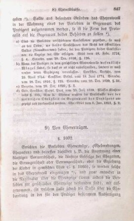 9) Von Eheverträgen.