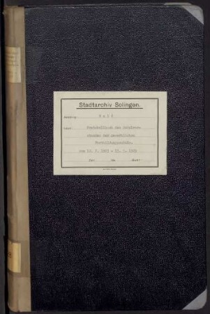 Wald: Schulvorstand der gewerblichen Fortbildungsschule 1903-1929