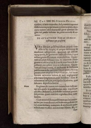 De Curatione Verae Febris pestilentis iam praesentis