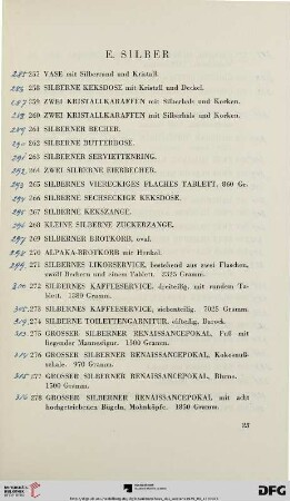 E. Silber (Nr. 257-303)