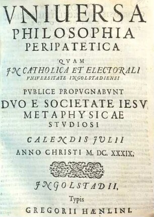 Vniversa Philosophia Peripatetica