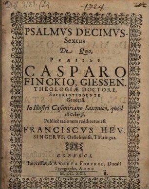 Psalmus decimus sextus