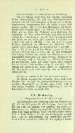 XIV. Dienstvertrag