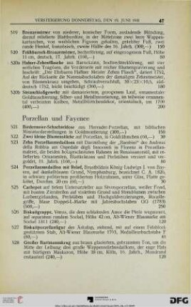 Porzellan und Fayence (Nr. 521-534a)