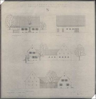 Wiederaufbau des Anwesens Adolf Grozinger; Neuenburg am Rhein; Fassadenansichten
