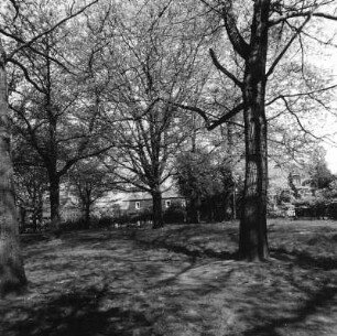 Cottbus-Spremberger Vorstadt. Eichenplatz. Parkpartie von Südost