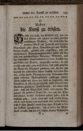 II. Ueber die Kunst zu trösten.