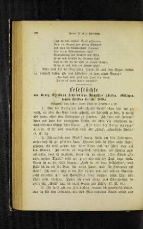 Lesefrüchte : aus Georg Christoph Lichtenbergs Vermischten Schriften