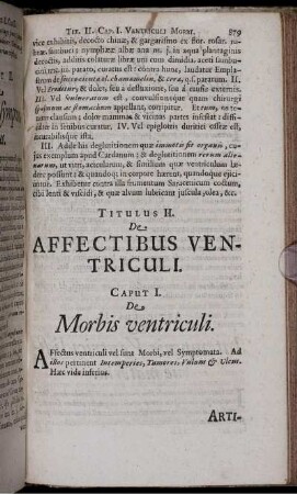Titulus II. De Affectibus Ventriculi