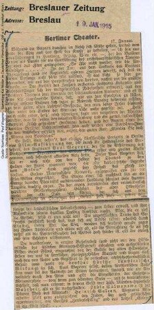 Kritik aus Breslauer Zeitung (19.01.1915)