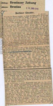 Kritik aus Breslauer Zeitung (19.01.1915)